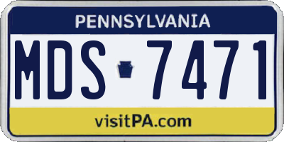 PA license plate MDS7471