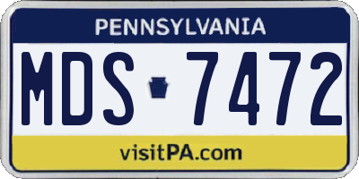 PA license plate MDS7472