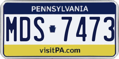 PA license plate MDS7473