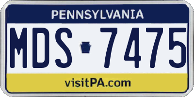 PA license plate MDS7475