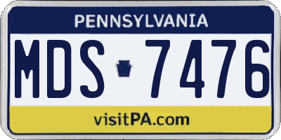 PA license plate MDS7476