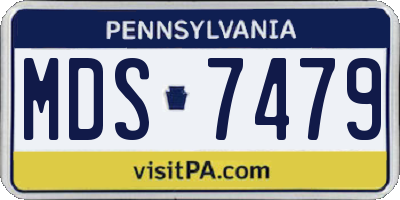 PA license plate MDS7479