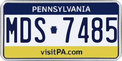 PA license plate MDS7485