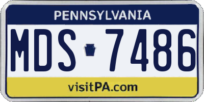 PA license plate MDS7486