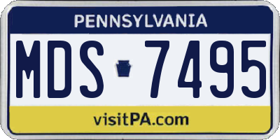 PA license plate MDS7495