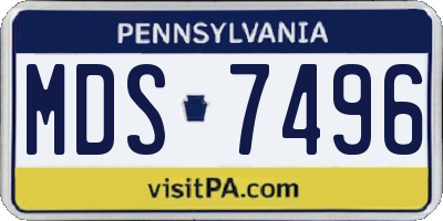 PA license plate MDS7496