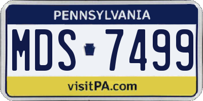 PA license plate MDS7499