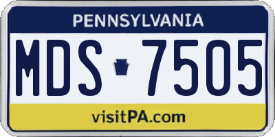 PA license plate MDS7505