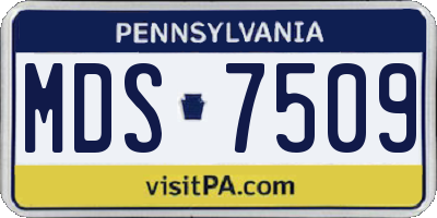 PA license plate MDS7509