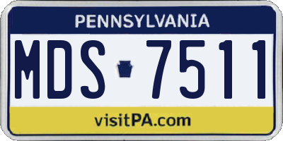 PA license plate MDS7511