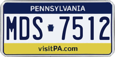 PA license plate MDS7512