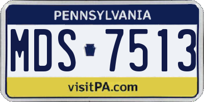 PA license plate MDS7513