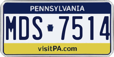 PA license plate MDS7514
