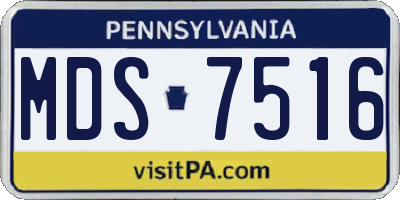 PA license plate MDS7516