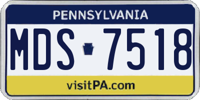 PA license plate MDS7518