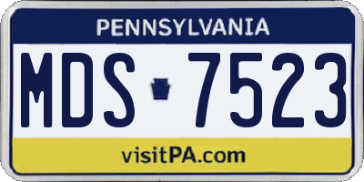 PA license plate MDS7523
