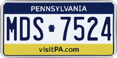 PA license plate MDS7524