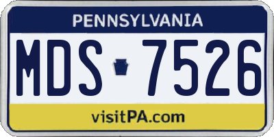 PA license plate MDS7526