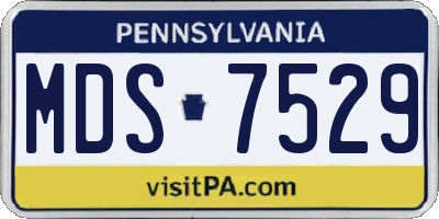 PA license plate MDS7529