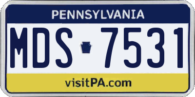 PA license plate MDS7531