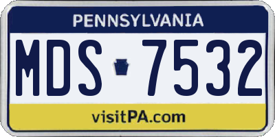 PA license plate MDS7532