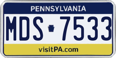 PA license plate MDS7533