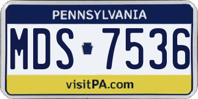 PA license plate MDS7536