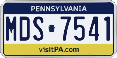 PA license plate MDS7541