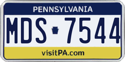 PA license plate MDS7544