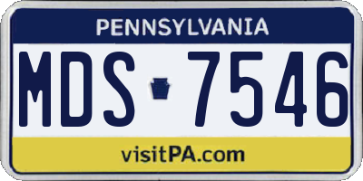 PA license plate MDS7546