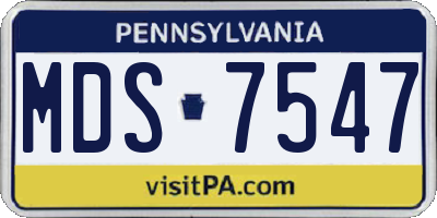 PA license plate MDS7547