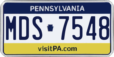 PA license plate MDS7548