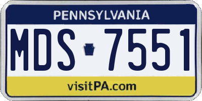 PA license plate MDS7551