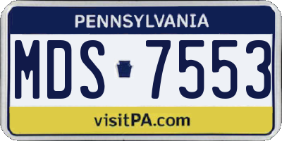 PA license plate MDS7553