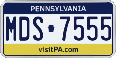 PA license plate MDS7555