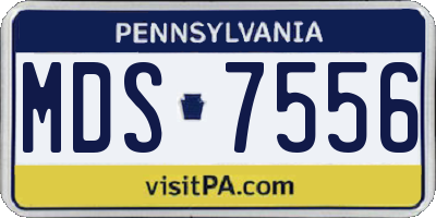 PA license plate MDS7556