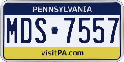 PA license plate MDS7557