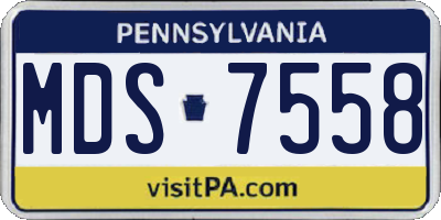 PA license plate MDS7558