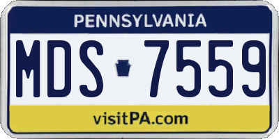 PA license plate MDS7559