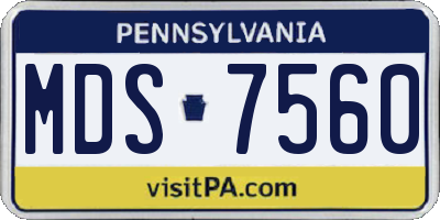PA license plate MDS7560