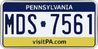 PA license plate MDS7561