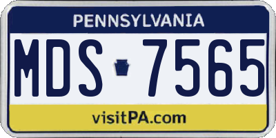 PA license plate MDS7565