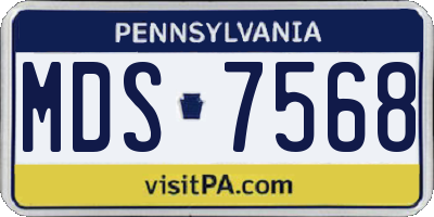 PA license plate MDS7568