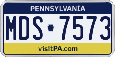 PA license plate MDS7573