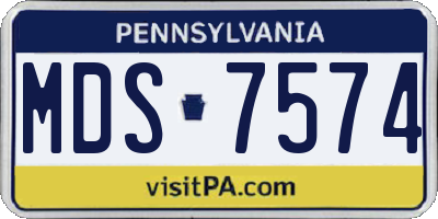 PA license plate MDS7574