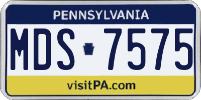 PA license plate MDS7575