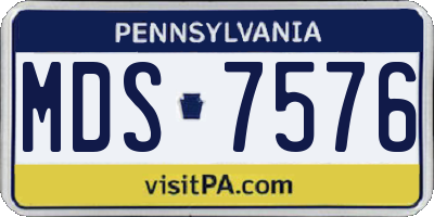 PA license plate MDS7576