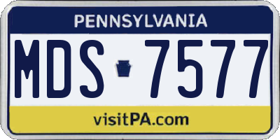 PA license plate MDS7577