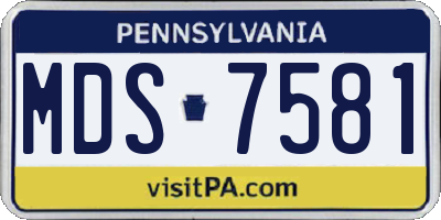 PA license plate MDS7581
