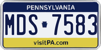 PA license plate MDS7583